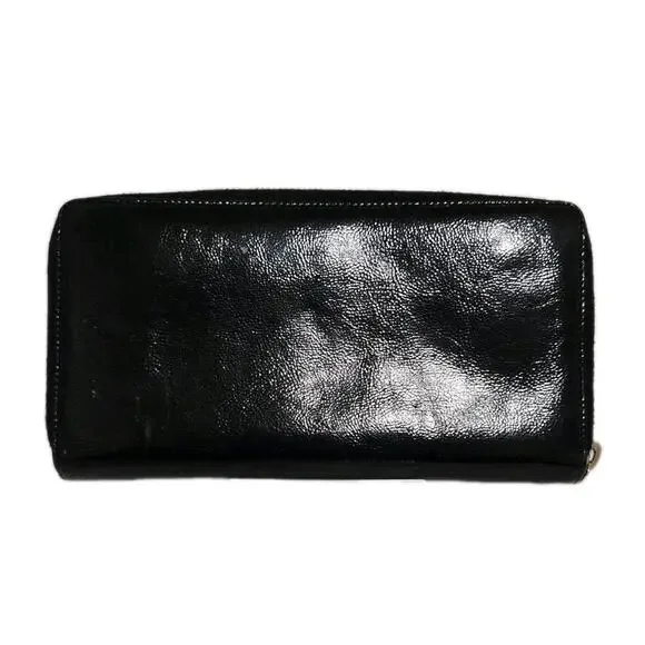 YSL Long Wallet Black Embossed Patent Leather - Picture 2 of 9